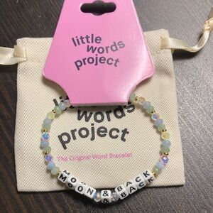 Little Words Project Moon & Back Bracelet - Gold and White